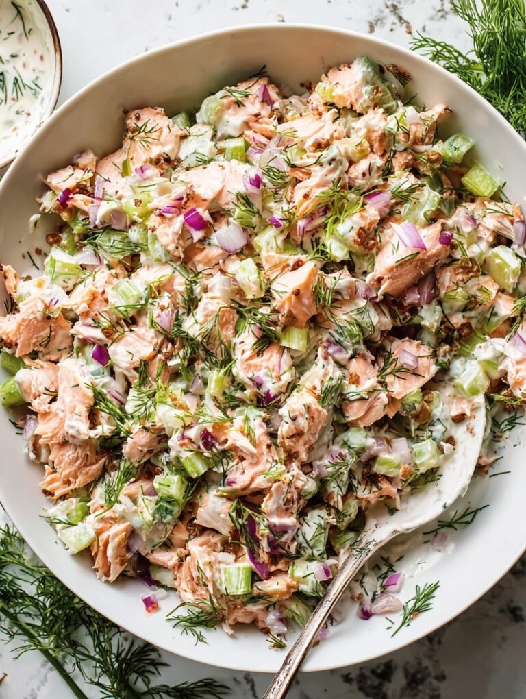 Smoked Paprika Salmon Salad with Fresh Dill and Lemon Dressing Recipe