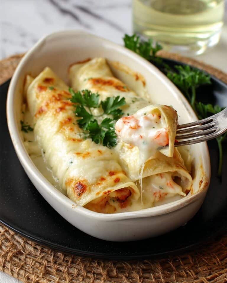 Seafood Crepes with Béchamel Sauce and Gruyère Cheese Recipe