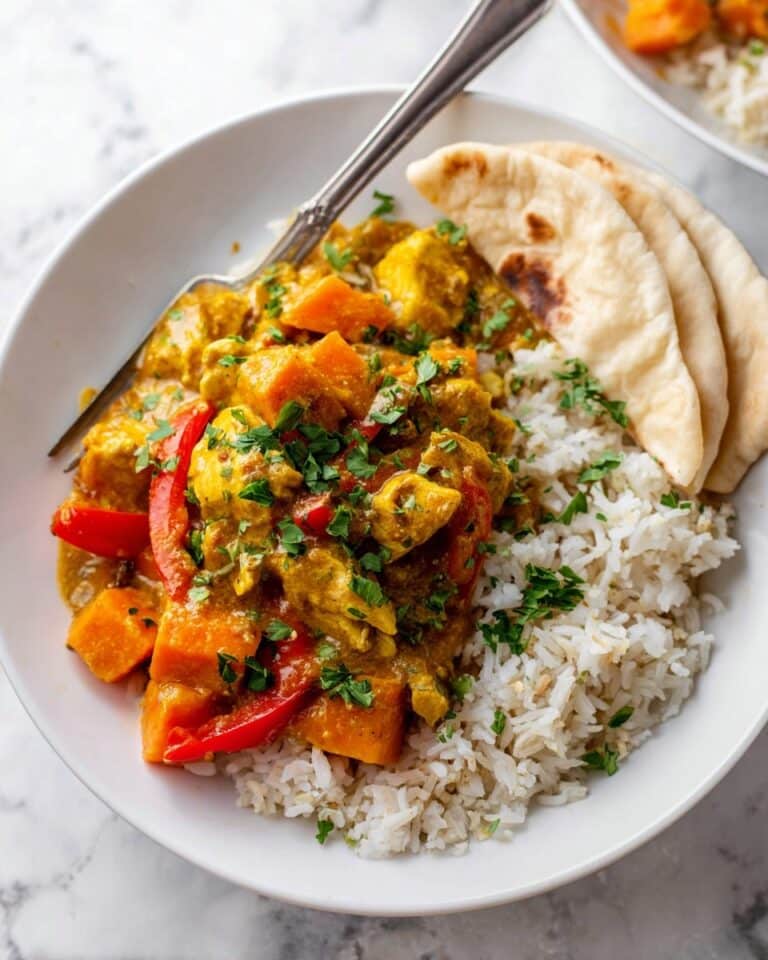 Slow Cooker Chicken Curry with Sweet Potatoes and Red Bell Peppers Recipe