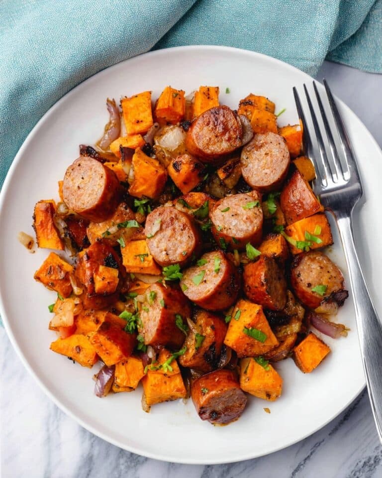 Sheet Pan Sausage and Sweet Potatoes Recipe