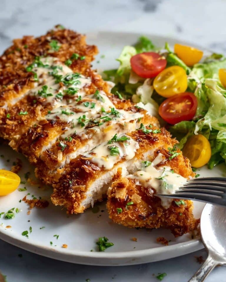 Pretzel Crusted Chicken with Cheddar Dijon Sauce Recipe