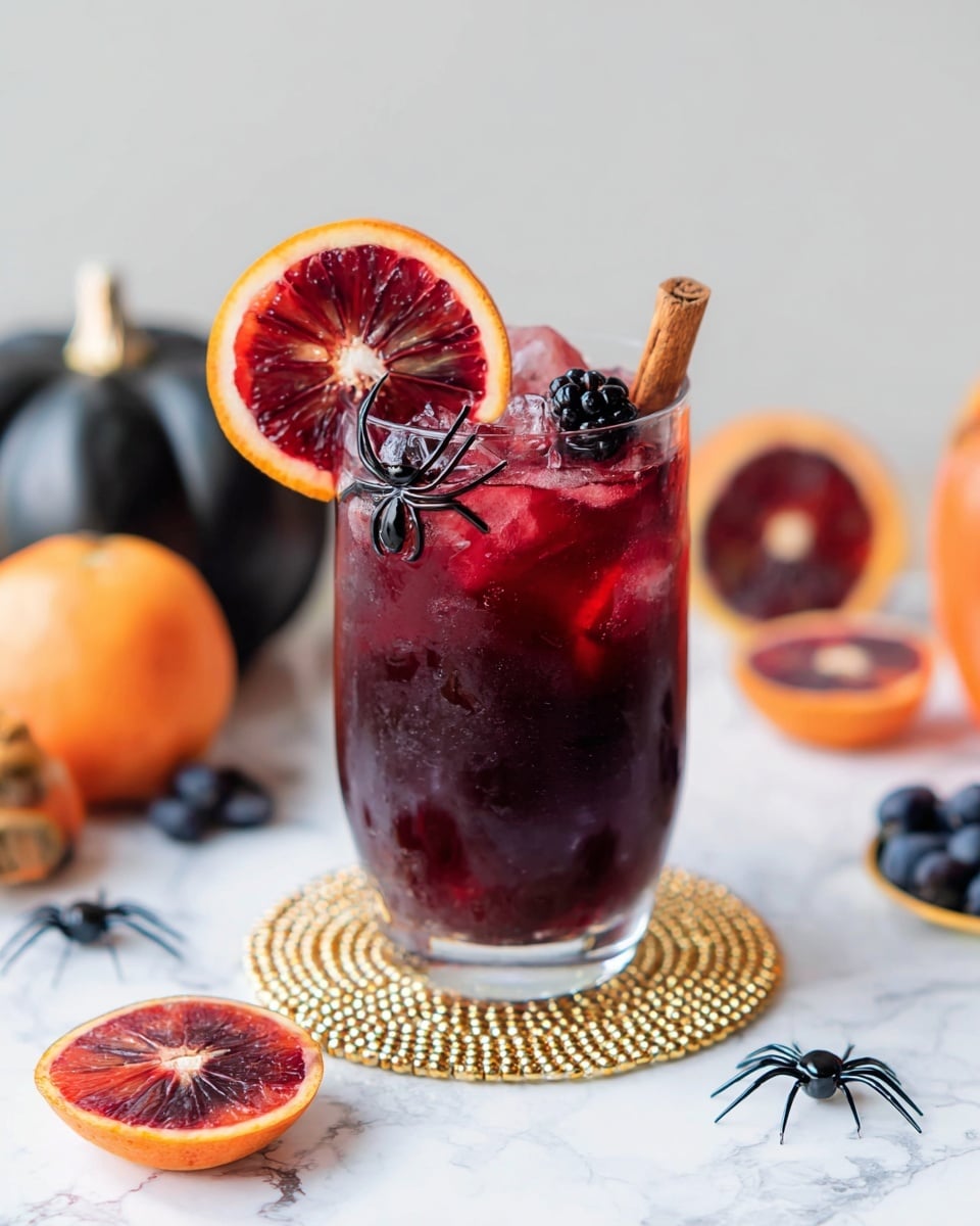 Halloween Mocktail Sangria with Fruit and Spices Recipe - Recipe Image