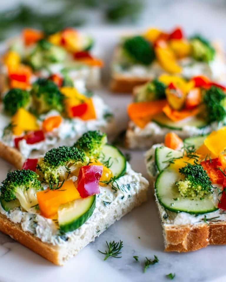 Veggie Pizza with Cream Cheese Spread and Fresh Veggies Recipe