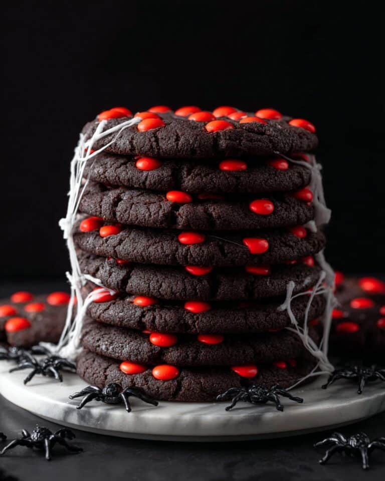 Halloween Black Cocoa Cookies with Orange M&Ms Recipe