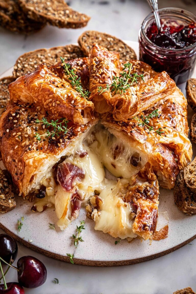 Prosciutto Baked Brie with Puff Pastry Recipe