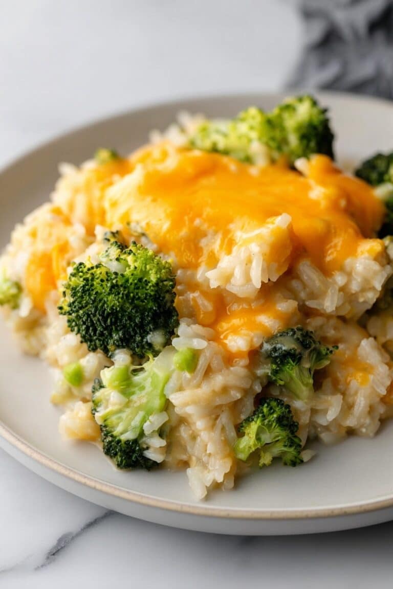 Cheesy Broccoli Rice Vegan Casserole Recipe