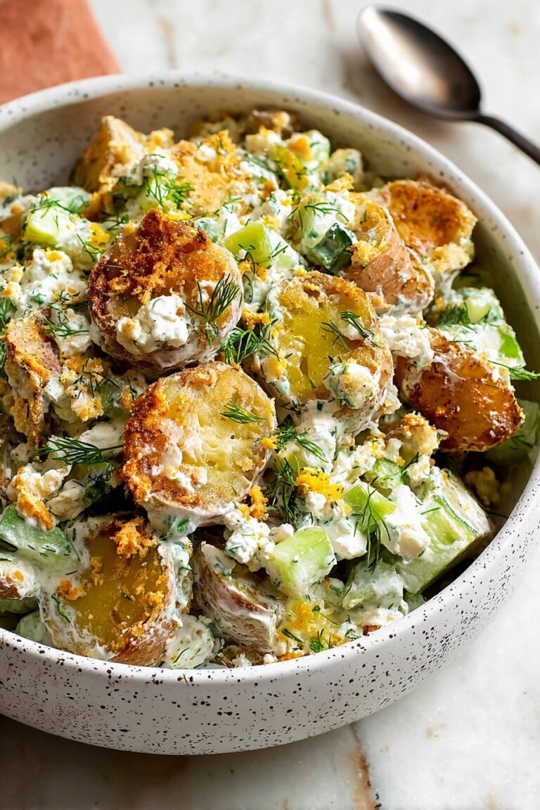 Smashed Potato Salad with Greek Yogurt Dressing Recipe