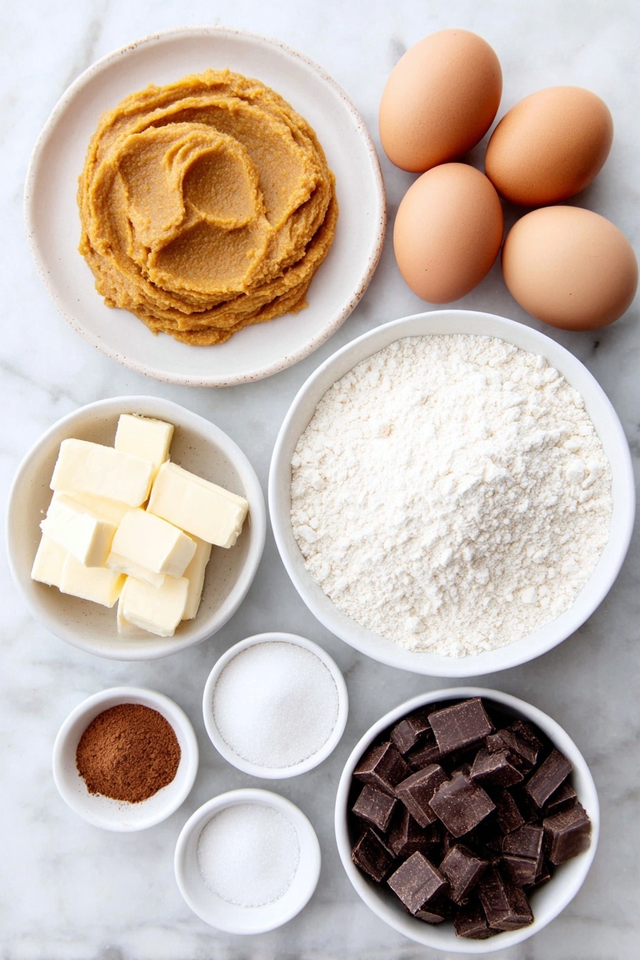 Chewy Pumpkin Chocolate Chip Cookies, pumpkin cookies with chocolate chips, fall pumpkin cookies, easy pumpkin cookie recipe, best chewy pumpkin cookies - Flat lay of a small mound of cold unsalted butter with a pale yellow hue, a neat pile of bright orange smooth pumpkin puree spread on a simple white plate, two large brown eggs with clean shells, a small white bowl filled with fine white granulated sugar, a small white bowl containing light golden packed brown sugar, a small white bowl holding pure vanilla extract, a small neat heap of all-purpose flour, a small white bowl with warm-toned pumpkin spice powder, a small white bowl with fine white baking soda powder, a small white bowl of fine sea salt, and a small white bowl overflowing with glossy dark chocolate chunks, all arranged in perfect symmetry on a clean white marble surface, soft natural light, photo taken with an iPhone, professional food photography style, fresh ingredients, white ceramic bowls, no bottles, no duplicates, no utensils, no packaging --ar 2:3 --v 7 --p awthu7i m7354615311229779997