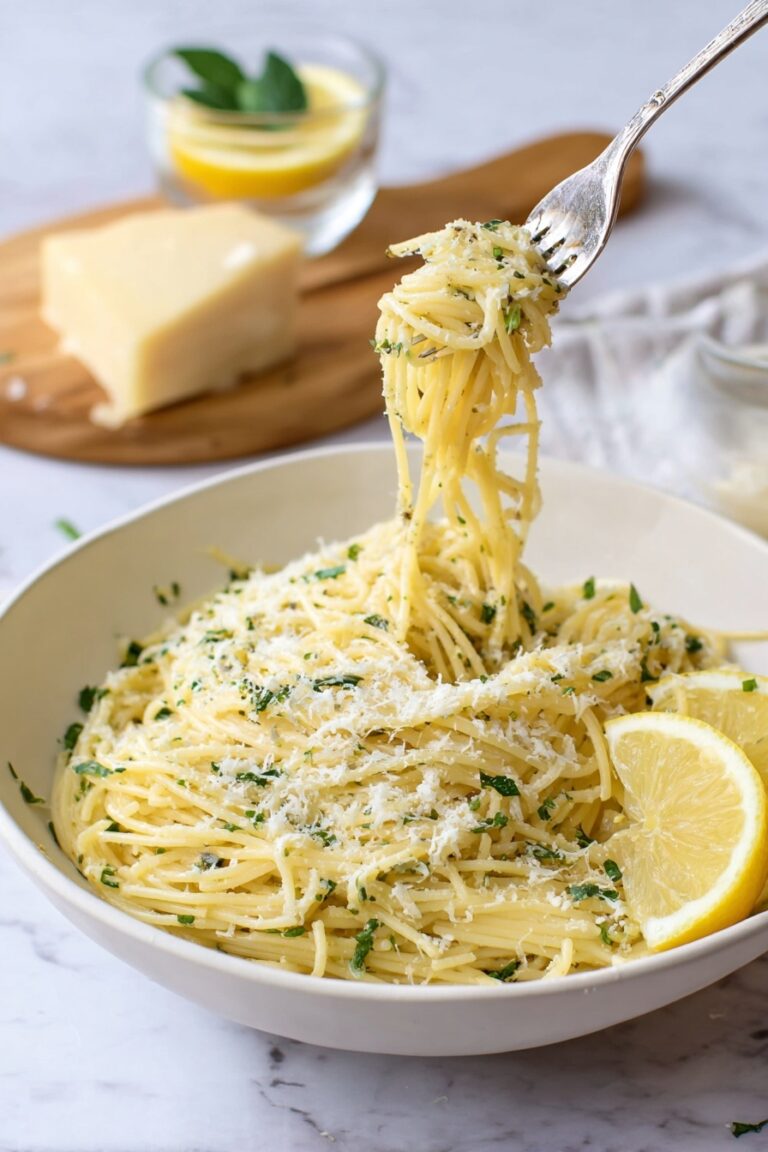 Lemon Pasta with Garlic and Parmesan Recipe
