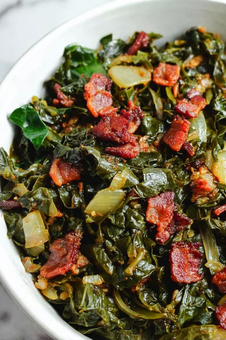 Savory Collard Greens with Bacon Recipe