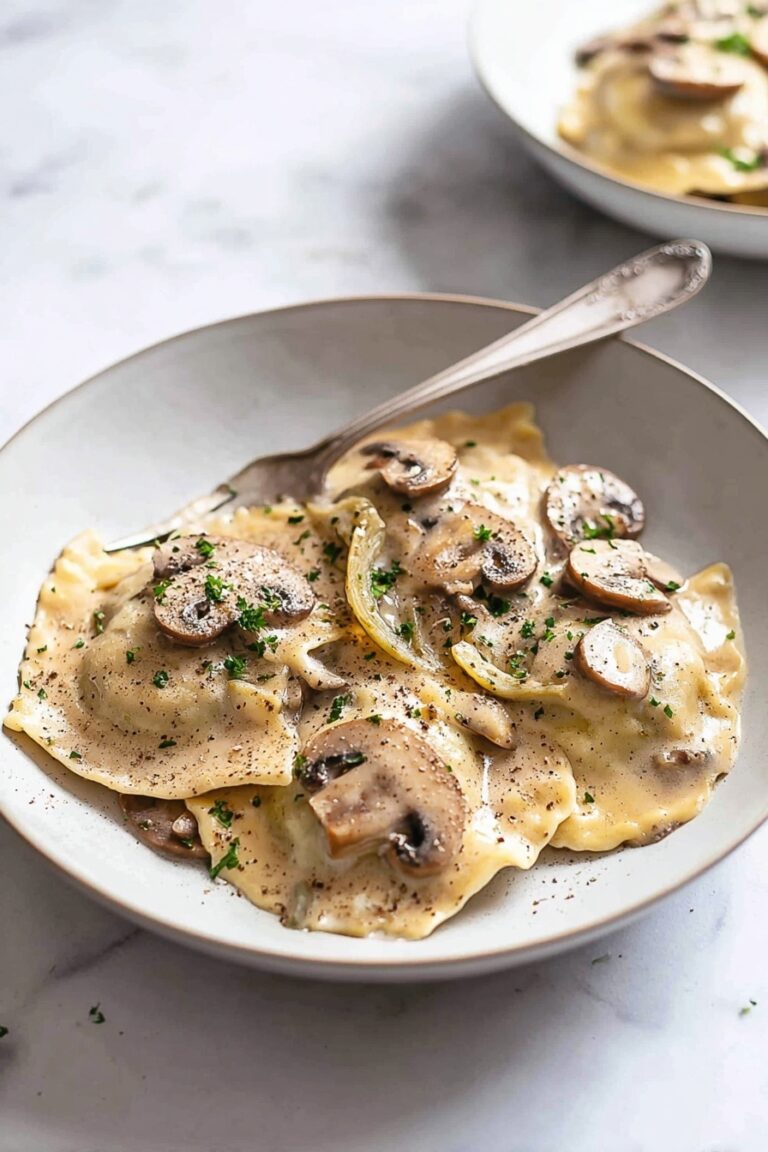 Creamy Mushroom Ravioli Skillet Recipe