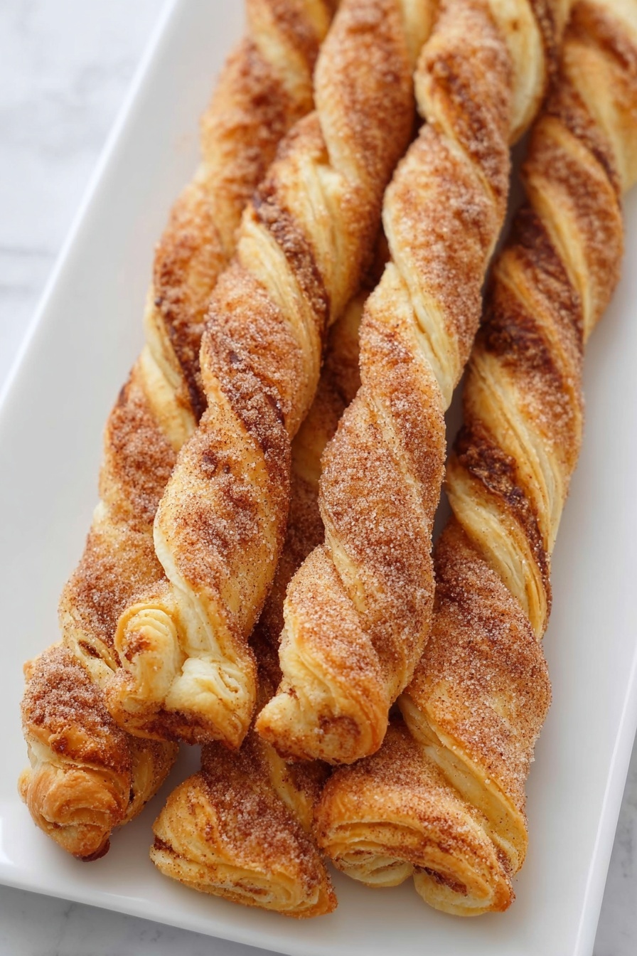 Pumpkin Pie Twists with Crescent Dough, pumpkin pie twists, easy fall desserts, pumpkin spice pastry, flaky pumpkin treats - Five long twisted breadsticks are lined up side by side on a white marbled surface. Each breadstick is golden brown with a slightly crispy texture, scattered with coarse grains of salt that sparkle slightly. The twists create a visible pattern of ridges and valleys, showing a soft inside peeking through the crust in places. The breadsticks are evenly spaced and uniform in size. photo taken with an iphone --ar 2:3 --v 7