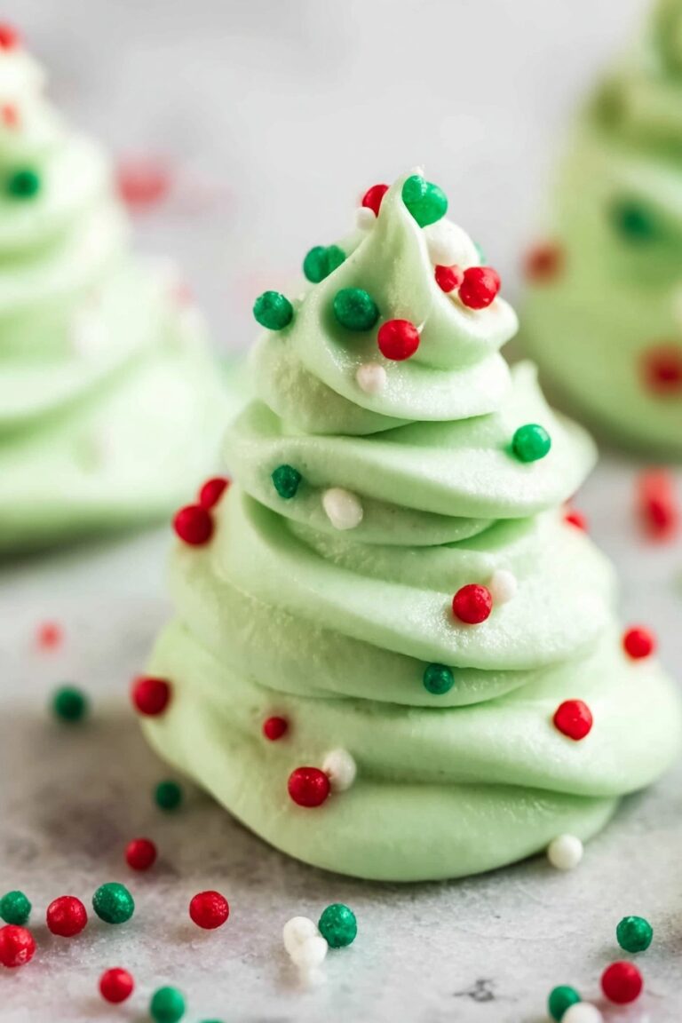 Green Christmas Meringues Recipe