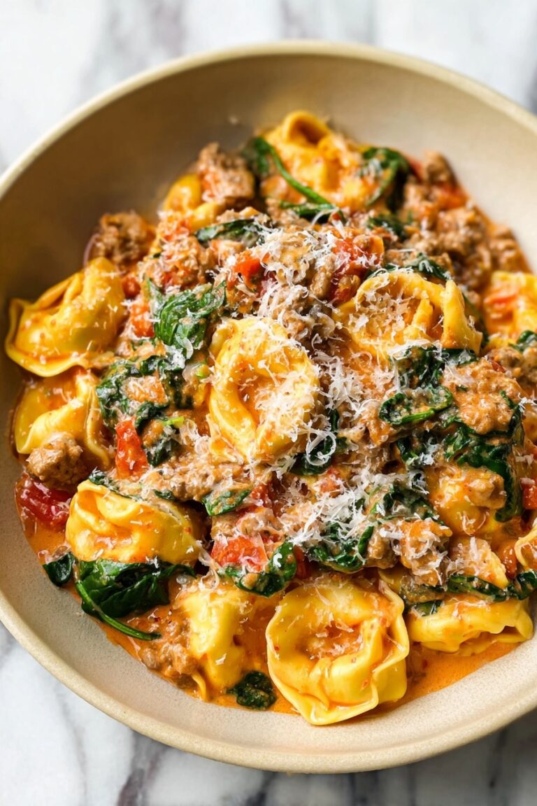 Creamy Sausage Tortellini Skillet Recipe