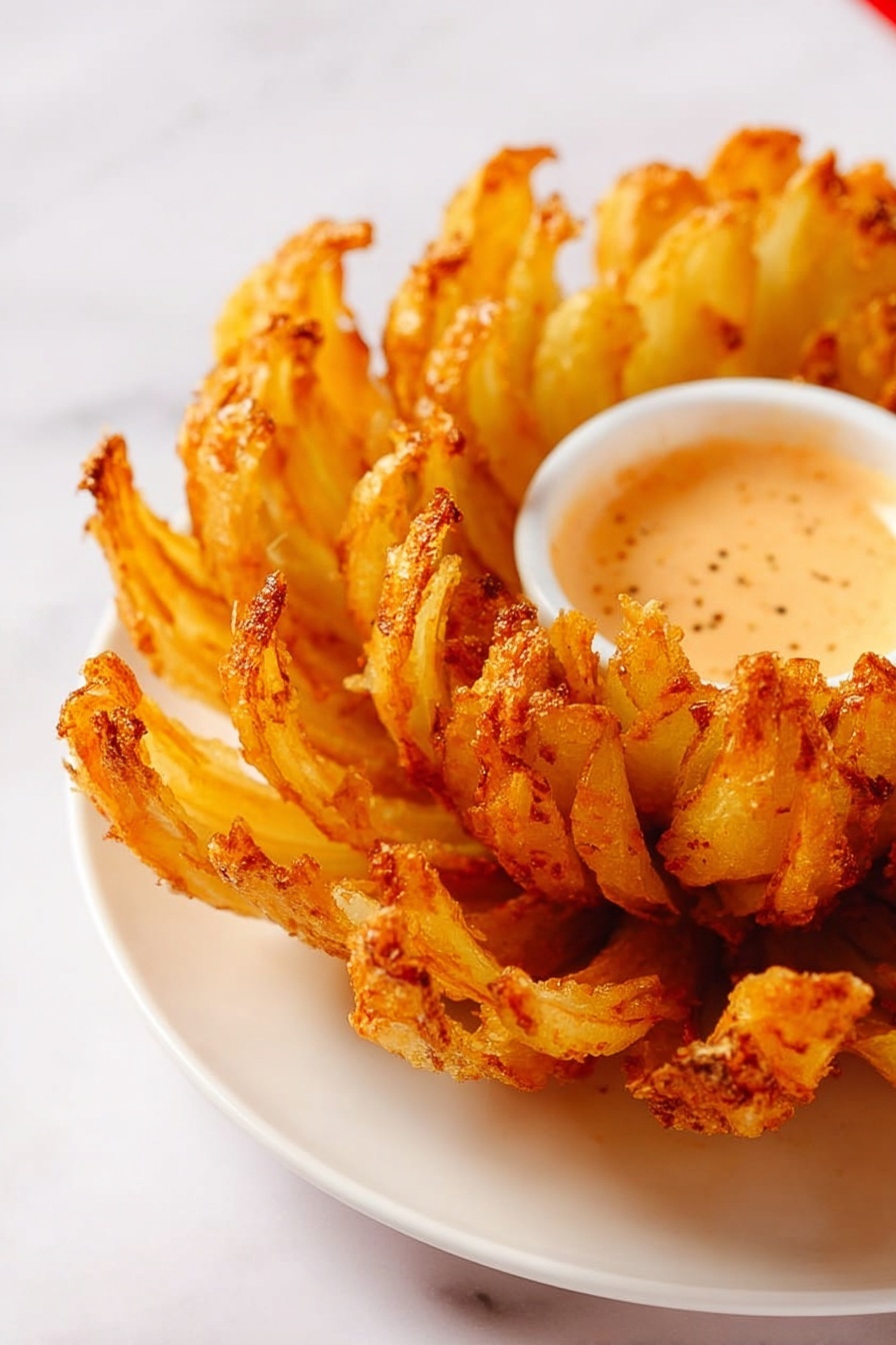 Crispy Blooming Onion Recipe - Serving Suggestion