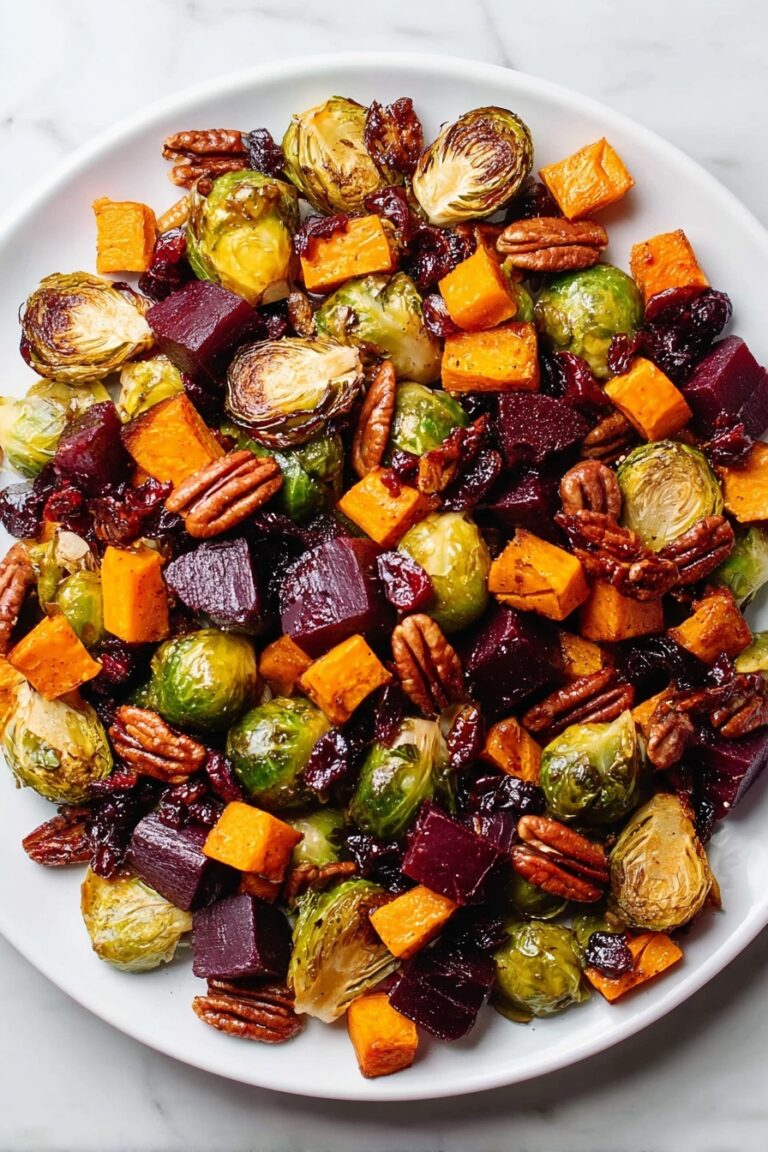 Winter Vegetable Salad with Roasted Squash and Brussels Recipe