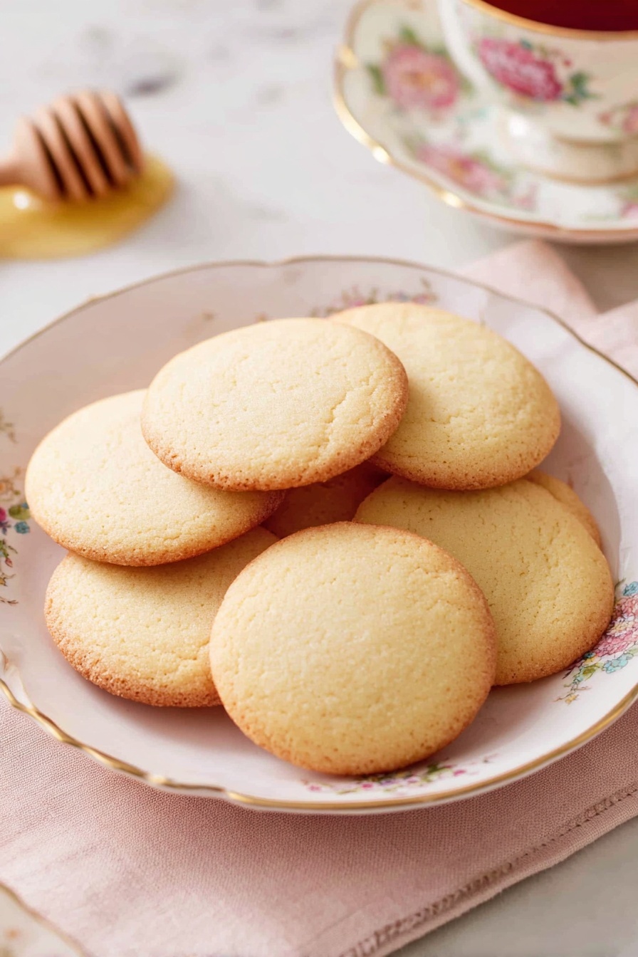 Honey Cookies, Honey Cookies Recipe, Soft Honey Cookies, Easy Honey Cookies, Homemade Honey Cookies - Flat lay of a small mound of all-purpose flour, a white ceramic bowl holding a pale yellow cube of unsalted butter, a small white bowl filled with golden honey, a small white bowl of granulated sugar, two large brown eggs with clean shells, and a small white bowl containing fine baking powder and baking soda powder placed side by side, all ingredients fresh and natural, arranged in perfect symmetry on a clean white marble surface, soft natural light, photo taken with an iPhone, professional food photography style, fresh ingredients, white ceramic bowls, no bottles, no duplicates, no utensils, no packaging --ar 2:3 --v 7 --p m7354615311229779997