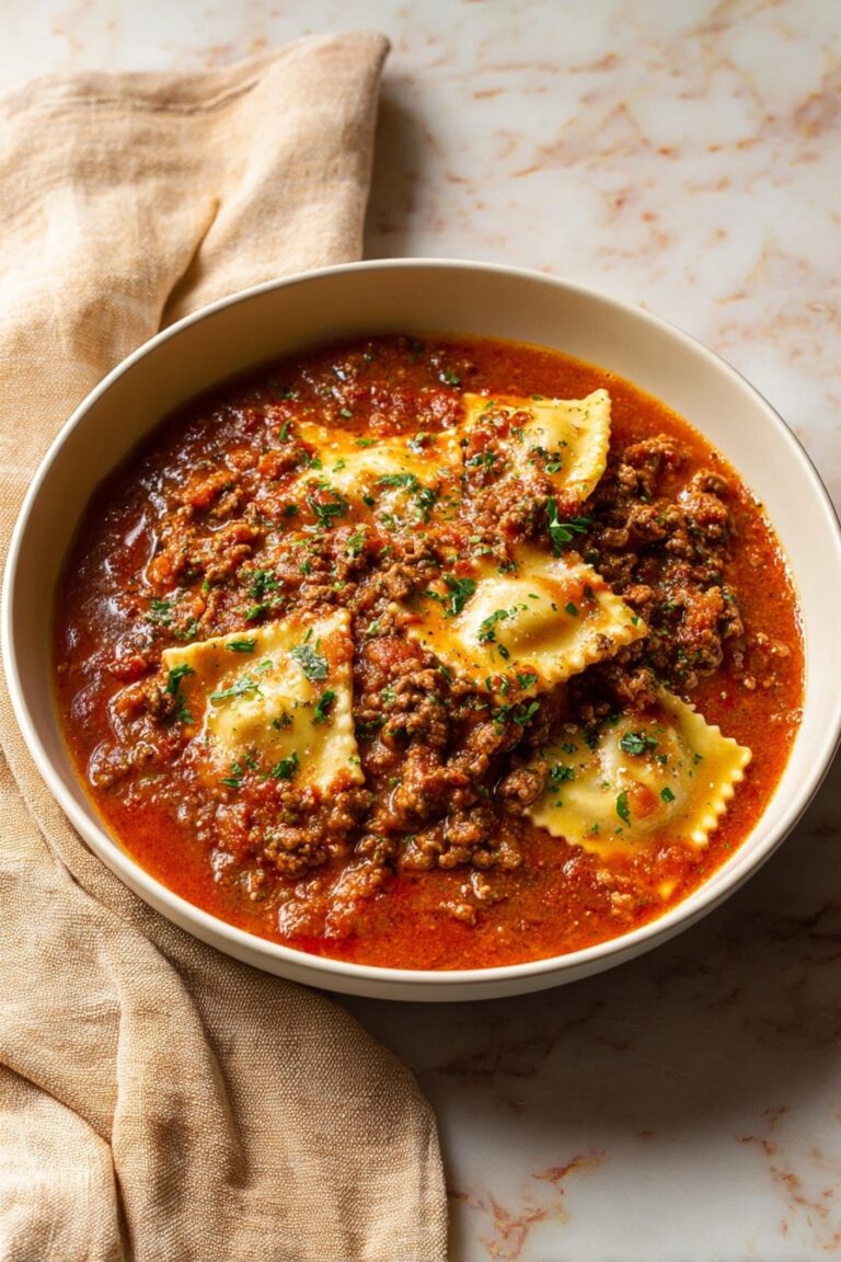 Cheese Ravioli Soup with Beef Recipe