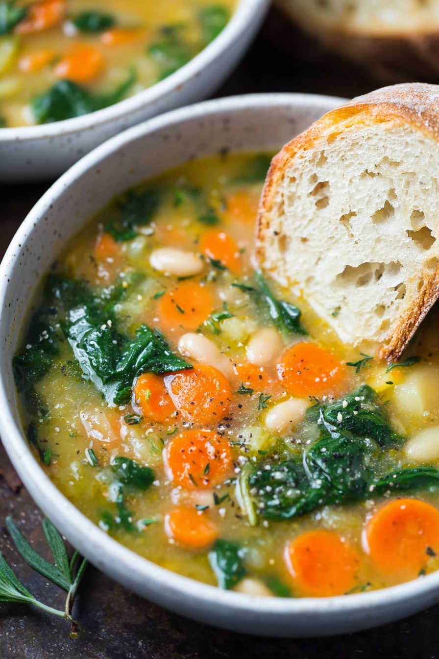 Creamy White Bean Soup with Spinach Recipe - Serving Suggestion