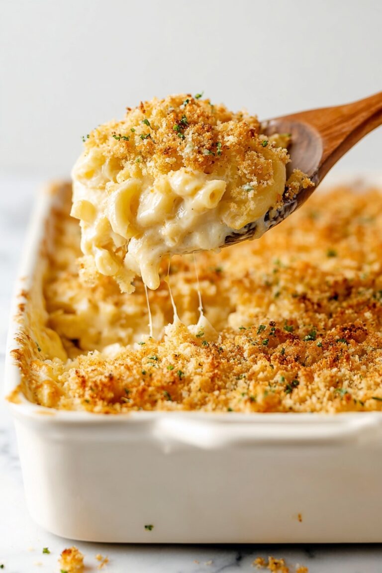 Creamy Baked Mac and Cheese with Pretzel Topping Recipe