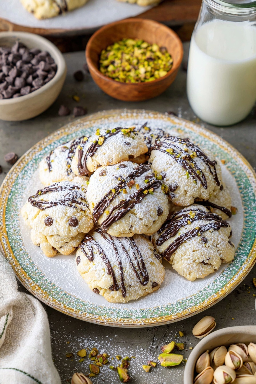 Cannoli Cookies with Pistachios and Chocolate Recipe - Serving Suggestion