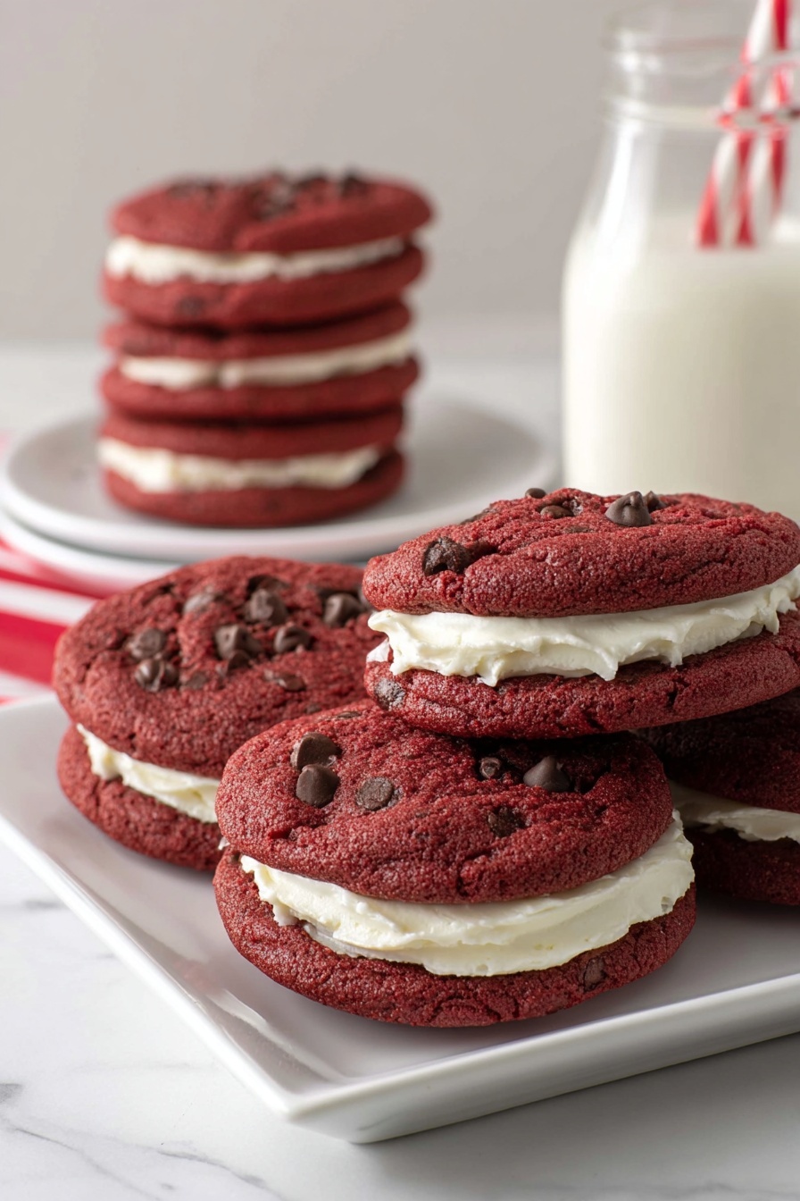 Red Velvet Sandwich Cookies Recipe - Serving Suggestion