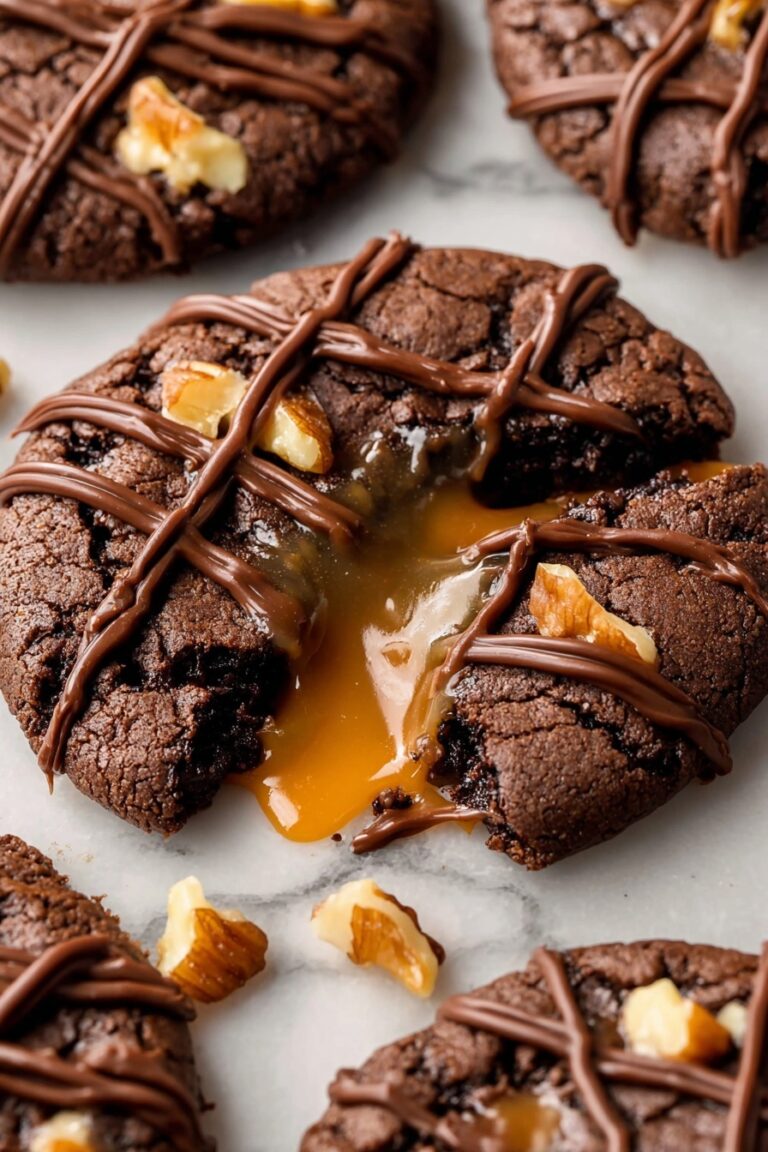 Chocolate Caramel Pecan Turtle Cookies Recipe