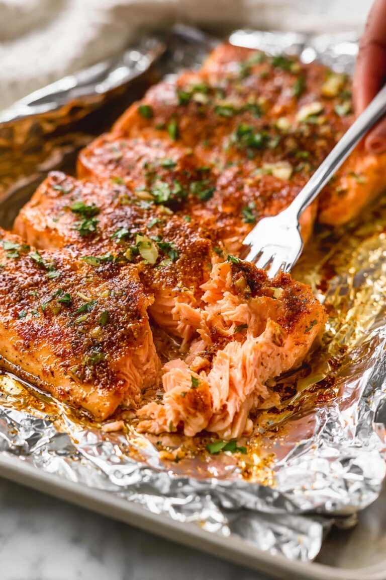Oven Baked Salmon with Garlic and Herbs Recipe