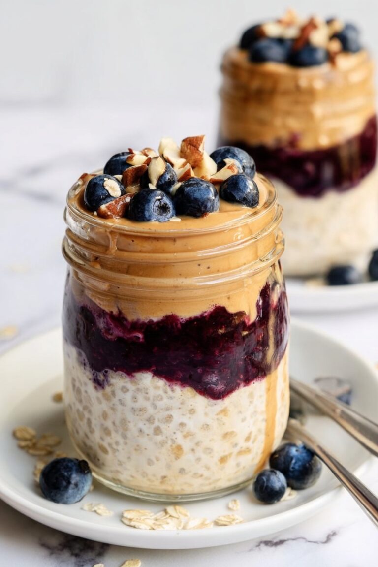 Peanut Butter and Jelly Overnight Oats Recipe